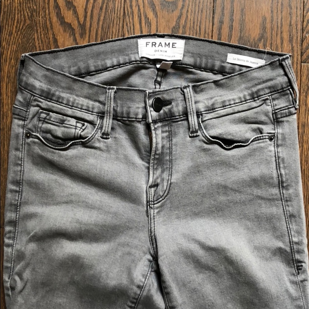 frame grey skinny jeans